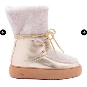Gold and Cream Winter Boots